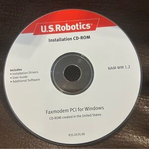 U.S. Robotics Installation CD-ROM Faxmodem‎ PCI for Windows NAM WM 1.2